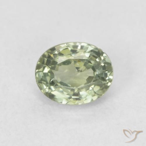 0.58ct طبيعي اخضر فاتح زفير, بيضوي, VVS-VS