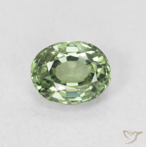 0.59ct طبيعي Medium Light Green زفير, بيضوي, VVS-VS