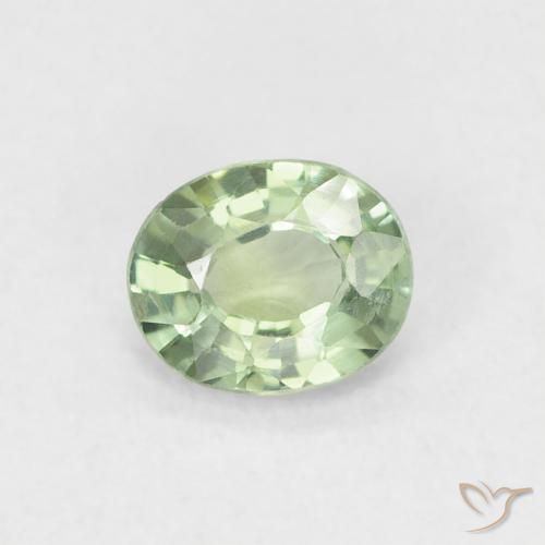 0.46ct طبيعي اخضر المريمية فاتح جدا زفير, بيضوي, VVS-VS
