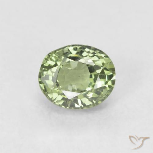 0.63ct طبيعي أخضر فاتح جدا زفير, بيضوي, VVS-VS