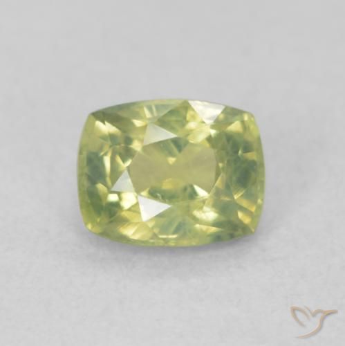 0.61ct طبيعي أصفر ليمونى فاتح زفير, وسادة, قليلا جدا
