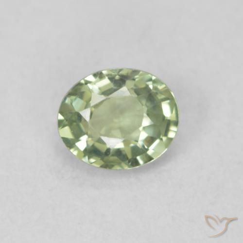 0.46ct طبيعي أخضر باهت زفير, بيضوي, VVS