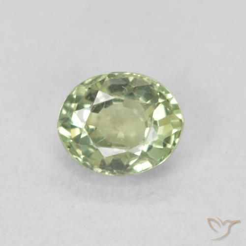 0.51ct طبيعي أخضر مريمية فاتح زفير, بيضوي, VVS