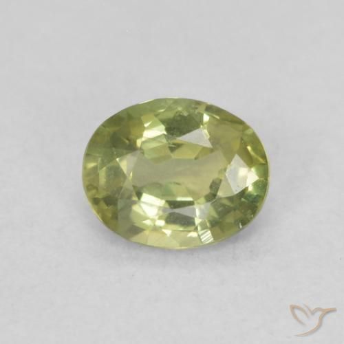 0.44ct طبيعي أخضر أصفر زفير, بيضوي, قليلا جدا