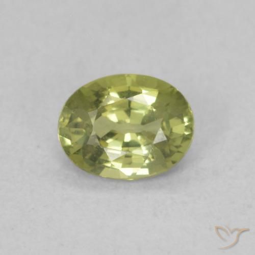 0.45ct طبيعي أخضر زيتوني زفير, بيضوي, قليلا جدا