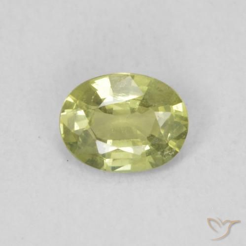 0.34ct طبيعي أخضر أصفر زفير, بيضوي, قليلا جدا