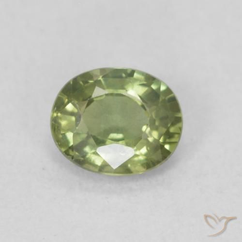 0.46ct طبيعي اخضر فاتح زفير, بيضوي, قليلا جدا