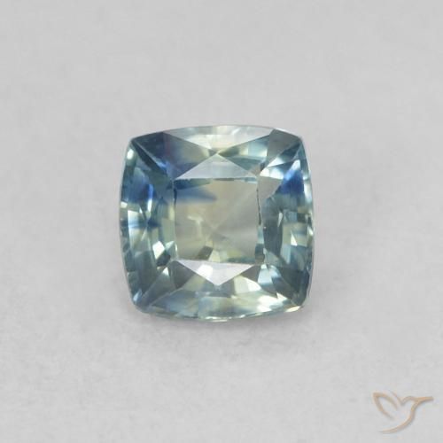 0.44ct طبيعي ازرق مخضر زفير, وسادة, قليلا جدا