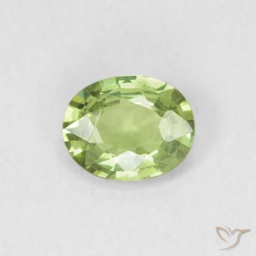 0.38ct طبيعي أخضر أصفر زفير, بيضوي, VVS