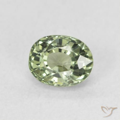 0.66ct طبيعي أخضر رمادى زفير, بيضوي, VVS