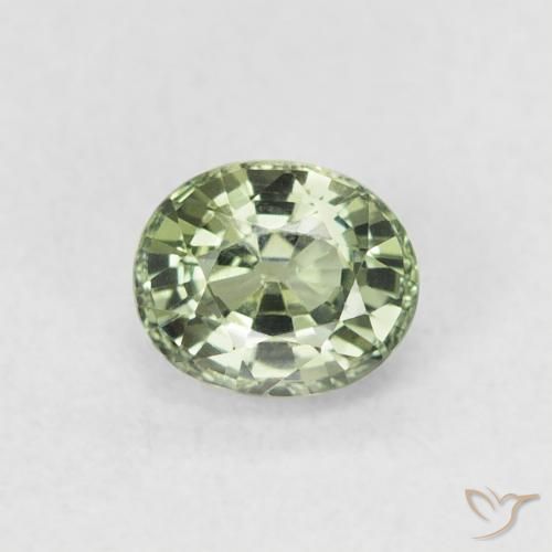 0.62ct طبيعي اخضر فاتح زفير, بيضوي, VVS