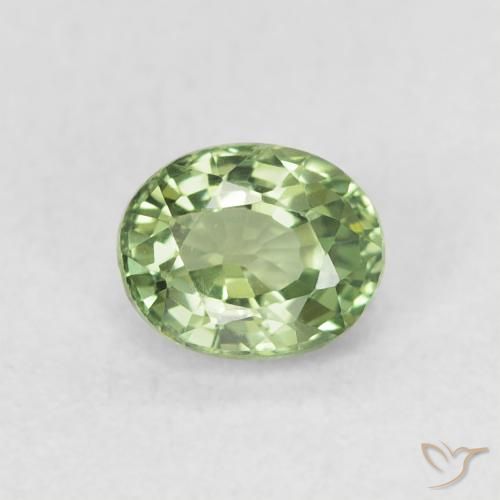 0.64ct طبيعي اخضر فاتح زفير, بيضوي, VVS