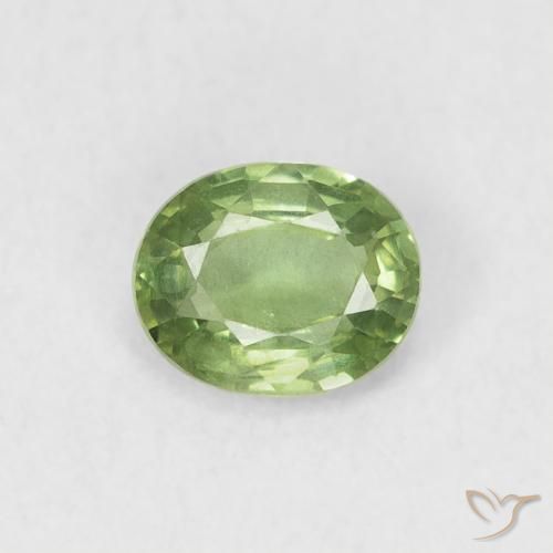 0.50ct طبيعي أخضر متوسط زفير, بيضوي, قليلا جدا