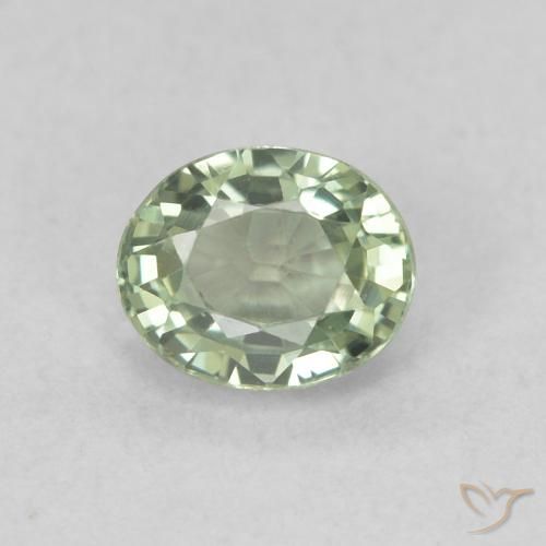0.59ct طبيعي أخضر باهت زفير, بيضوي, VVS-VS