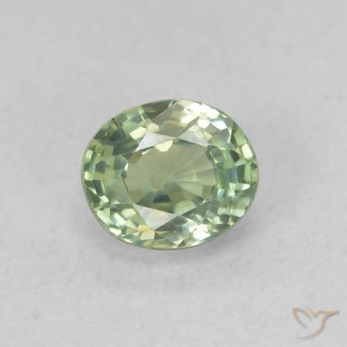 0.60ct طبيعي اخضر فاتح زفير, بيضوي, VVS-VS