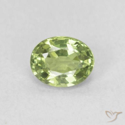 0.44ct طبيعي أخضر دافئ زفير, بيضوي, VVS-VS