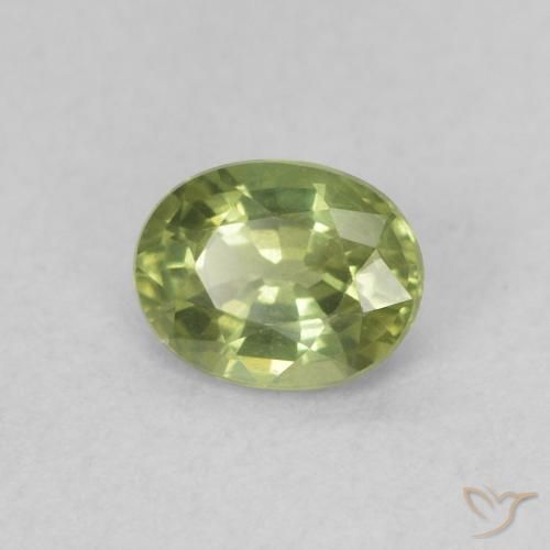 0.47ct طبيعي أخضر مصفر زفير, بيضوي, VVS-VS