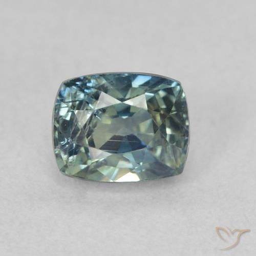 0.74ct طبيعي أخضر أزرق زفير, وسادة, قليلا جدا