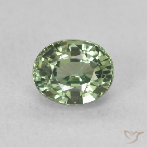 0.73ct طبيعي أخضر الغابة فاتح زفير, بيضوي, VVS-VS
