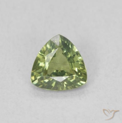 0.35ct طبيعي أخضر مصفر زفير, مثلثى, VVS-VS