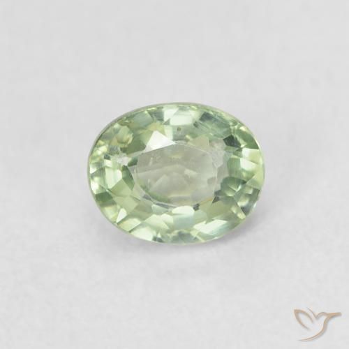0.60ct طبيعي أخضر فاتح جدا زفير, بيضوي, VVS-VS