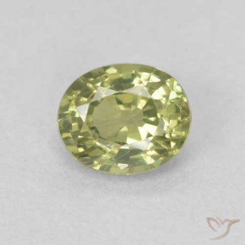 0.54ct طبيعي أخضر زيتوني زفير, بيضوي, قليلا جدا
