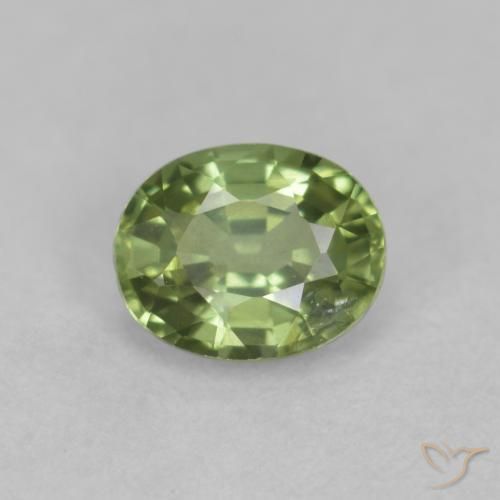 0.43ct طبيعي أخضر زيتوني زفير, بيضوي, قليلا جدا