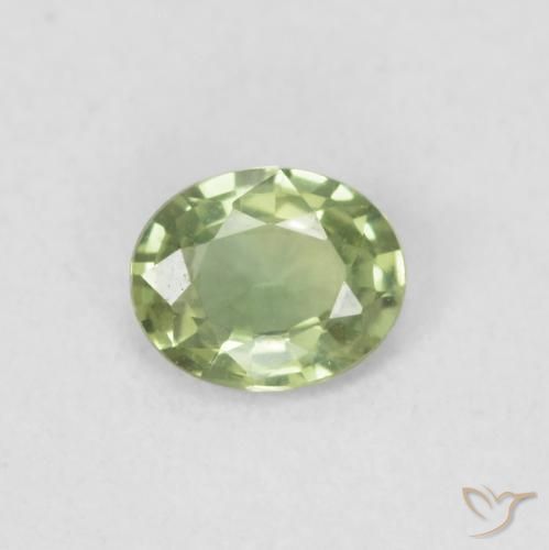 0.33ct طبيعي أخضر حيوى فاتح زفير, بيضوي, VVS