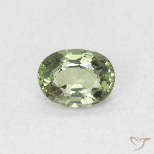 0.42ct طبيعي أخضر رمادى زفير, بيضوي, VVS