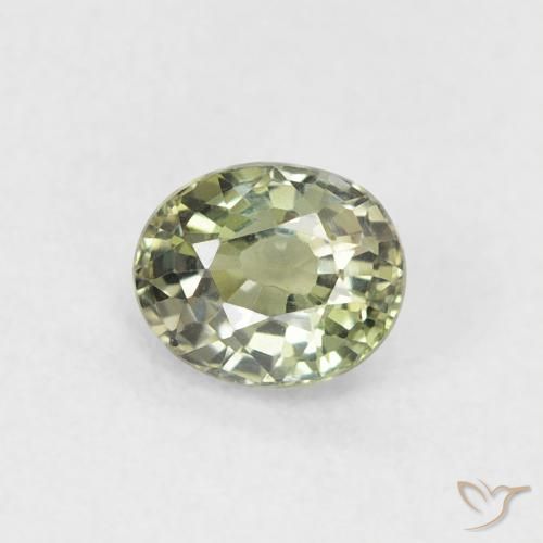 0.52ct طبيعي اخضر فاتح زفير, بيضوي, VVS