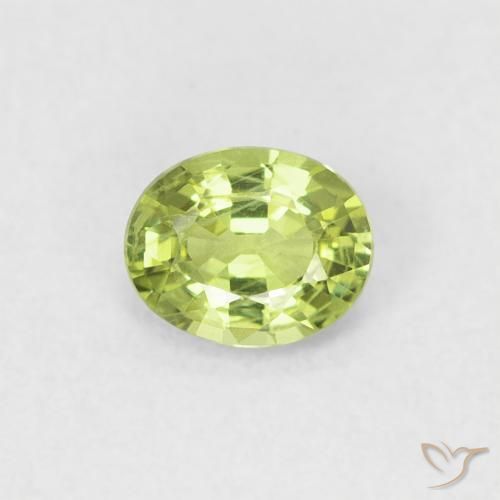 0.40ct طبيعي ليمون اخضر زفير, بيضوي, قليلا جدا
