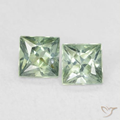 0.44ctw طبيعي Medium Light-Green زفير, مربع, قليلا جدا
