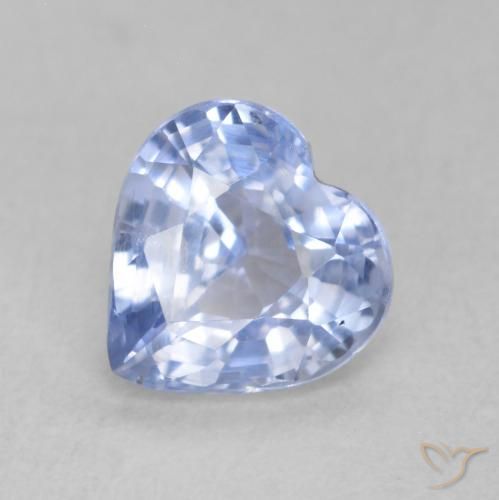 0.87ct طبيعي أزرق باستيلى زفير, قلب, قليلا جدا