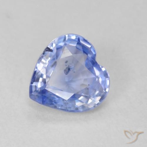0.60ct طبيعي أزرق باستيلى زفير, قلب, VS-SI