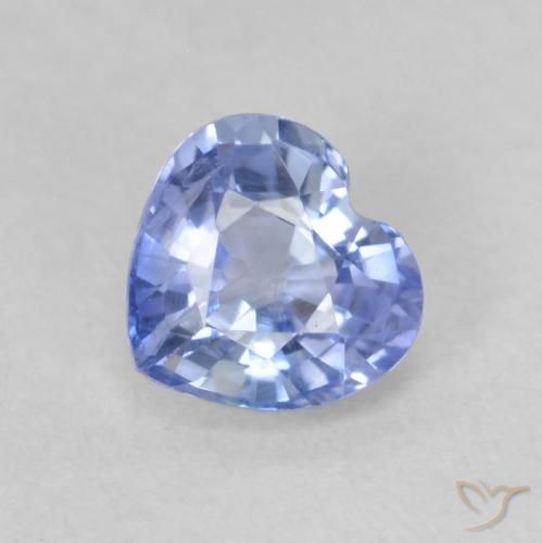 0.76ct طبيعي أزرق باستيلى زفير, قلب, قليلا جدا
