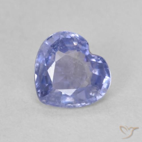 0.68ct طبيعي أزرق فضى زفير, قلب, قليلا جدا