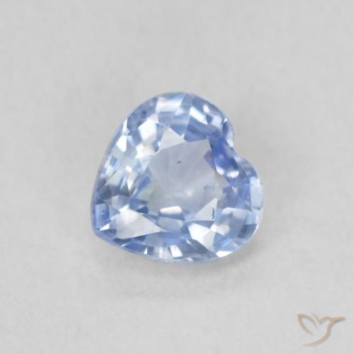 0.46ct طبيعي أزرق باستيلى زفير, قلب, قليلا جدا