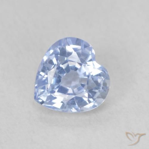 0.58ct طبيعي أزرق باستيلى زفير, قلب, قليلا جدا