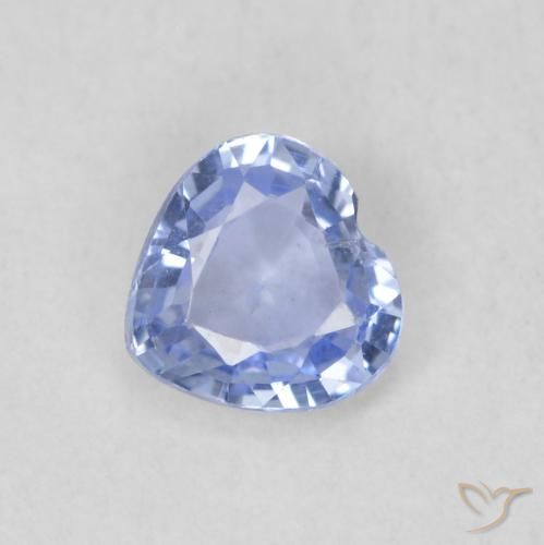 0.45ct طبيعي أزرق باستيلى زفير, قلب, قليلا جدا