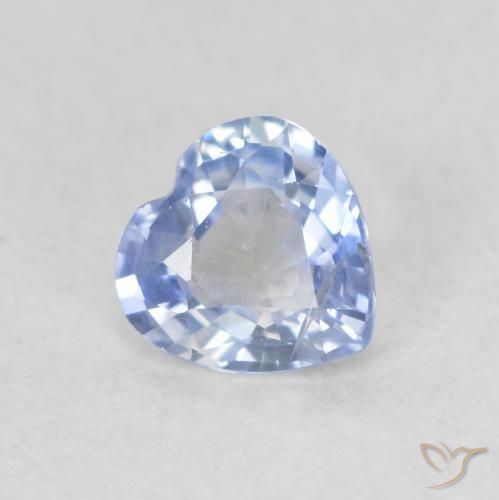 0.50ct طبيعي أزرق باستيلى زفير, قلب, VS-SI
