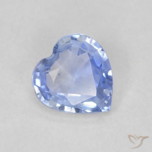 0.54ct طبيعي أزرق باستيلى زفير, قلب, قليلا جدا