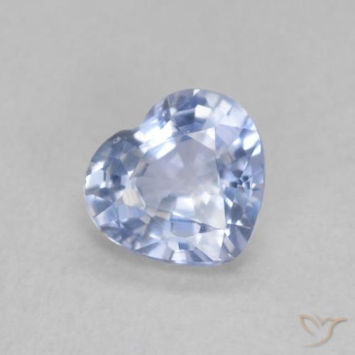 0.55ct طبيعي أزرق باستيلى زفير, قلب, قليلا جدا