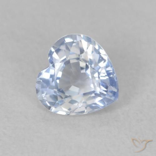 0.56ct طبيعي أبيض مزرق زفير, قلب, VVS-VS