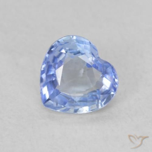 0.50ct طبيعي أزرق باستيلى زفير, قلب, VVS-VS