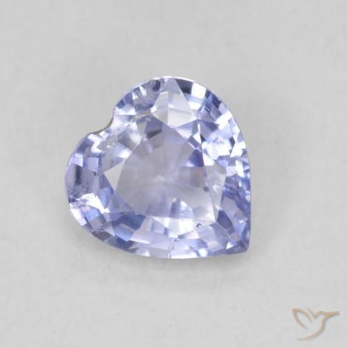 0.63ct طبيعي أزرق فاتح زفير, قلب, قليلا جدا