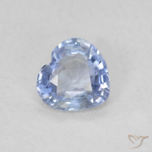 0.46ct طبيعي أزرق باستيلى زفير, قلب, قليلا جدا