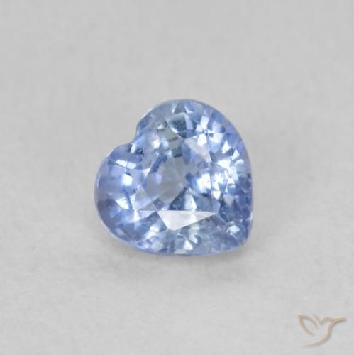 0.51ct طبيعي أزرق باستيلى زفير, قلب, قليلا جدا