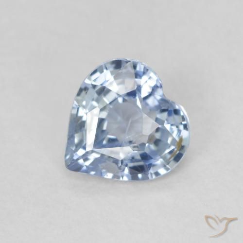 0.48ct طبيعي أزرق سماوى فاتح زفير, قلب, قليلا جدا