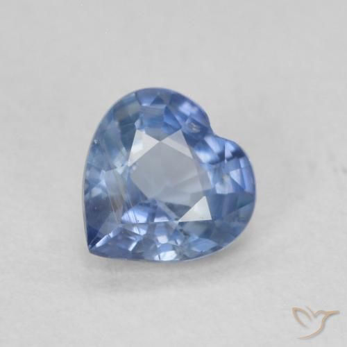 0.49ct طبيعي أزرق فاتح جدا زفير, قلب, قليلا جدا