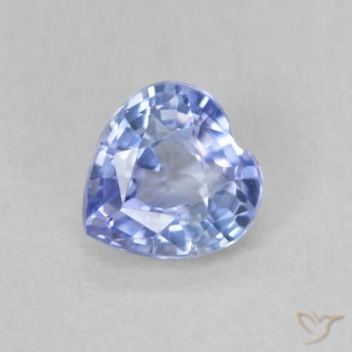 0.59ct طبيعي أزرق باستيلى زفير, قلب, VVS-VS
